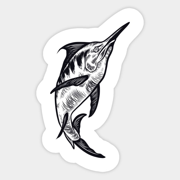 Marlin fish Sticker by Adorline